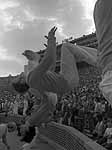 cheerleaders doing backflip off wall